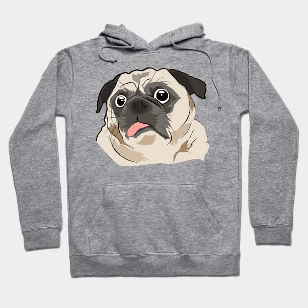 Stress pug Hoodie by Honu Art Studio